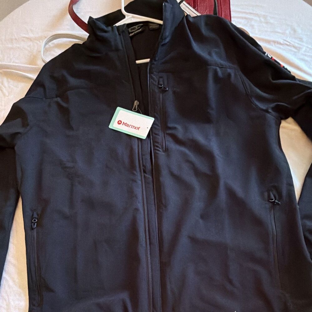 Marmot Tempo Men's Black Softshell Jacket Full Zip Zipped Pockets 2XL
